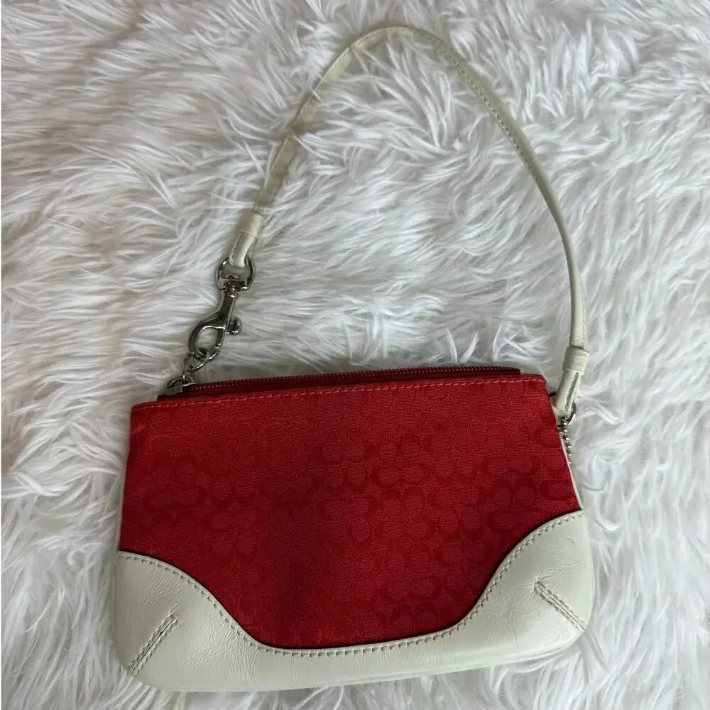 Vintage COACH y2k soho Red Canvas Wristlet